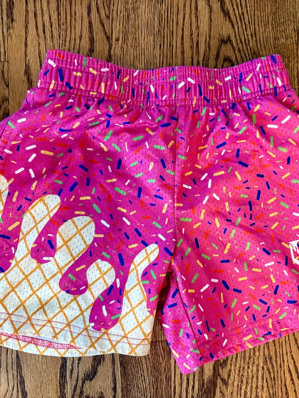 Baseball lifestyle Bright Pink Sprinkle-Print Swim Shorts with Ice Cream Detail